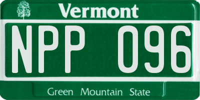 VT license plate NPP096