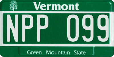 VT license plate NPP099
