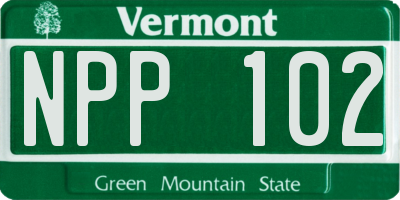 VT license plate NPP102