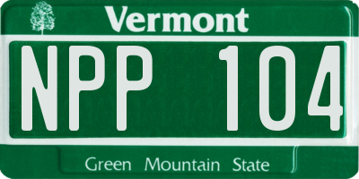 VT license plate NPP104