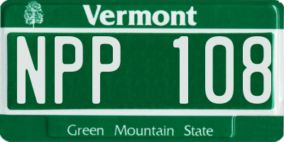 VT license plate NPP108