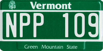 VT license plate NPP109