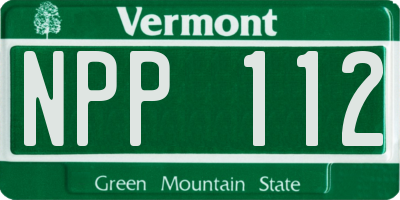 VT license plate NPP112