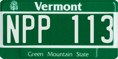 VT license plate NPP113