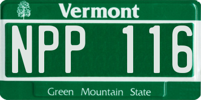 VT license plate NPP116