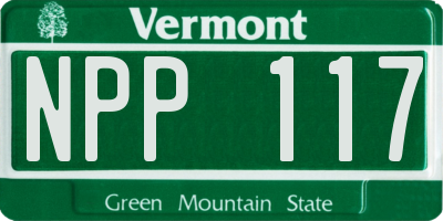 VT license plate NPP117