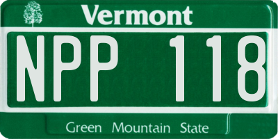 VT license plate NPP118