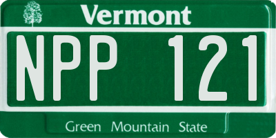 VT license plate NPP121