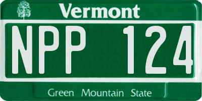VT license plate NPP124