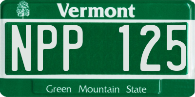 VT license plate NPP125