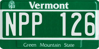 VT license plate NPP126