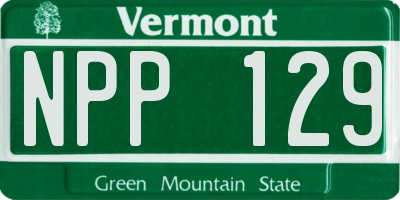 VT license plate NPP129