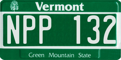 VT license plate NPP132