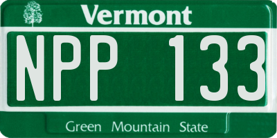 VT license plate NPP133