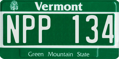 VT license plate NPP134