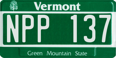 VT license plate NPP137