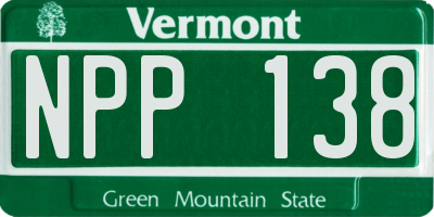 VT license plate NPP138