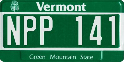 VT license plate NPP141