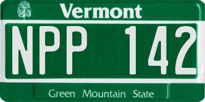 VT license plate NPP142
