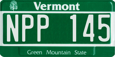 VT license plate NPP145
