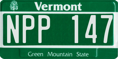 VT license plate NPP147