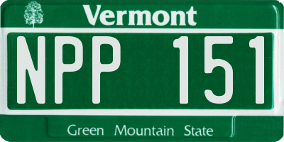 VT license plate NPP151