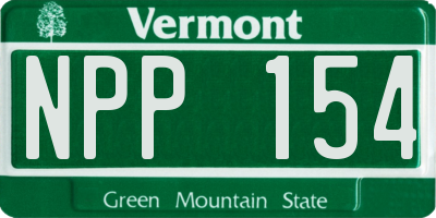 VT license plate NPP154