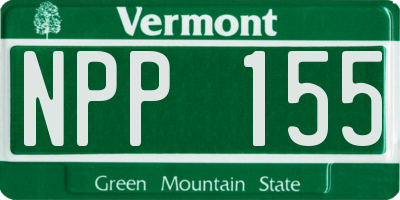 VT license plate NPP155