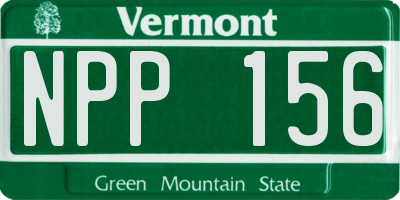 VT license plate NPP156