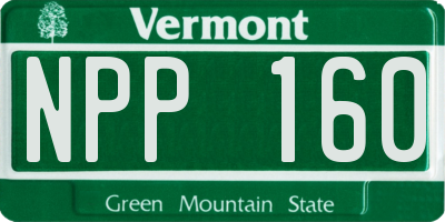 VT license plate NPP160