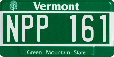 VT license plate NPP161