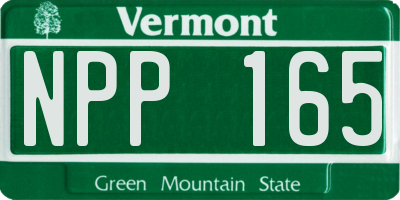 VT license plate NPP165