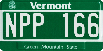 VT license plate NPP166