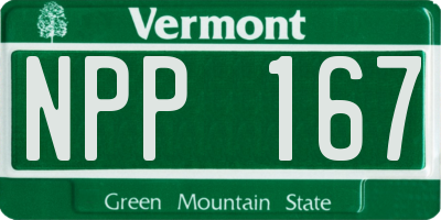 VT license plate NPP167