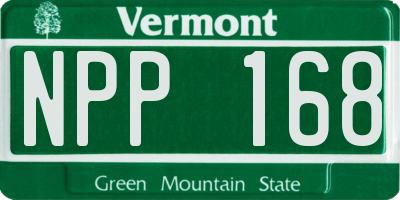 VT license plate NPP168