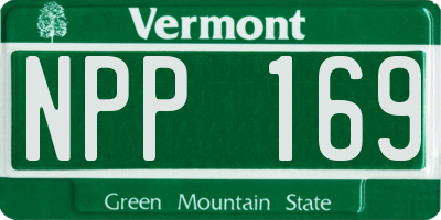 VT license plate NPP169