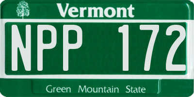 VT license plate NPP172