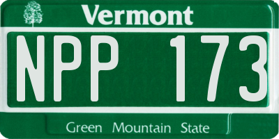 VT license plate NPP173