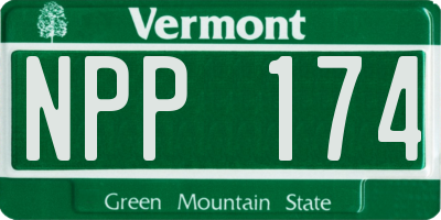VT license plate NPP174