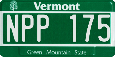VT license plate NPP175