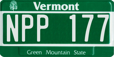 VT license plate NPP177