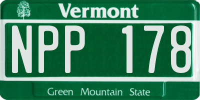 VT license plate NPP178