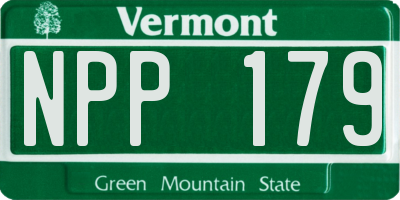 VT license plate NPP179