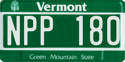 VT license plate NPP180
