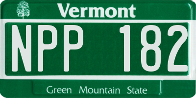 VT license plate NPP182