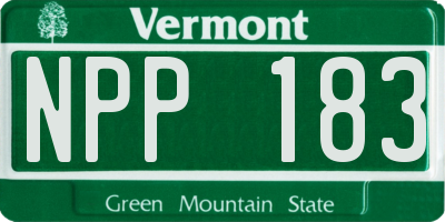 VT license plate NPP183