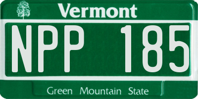 VT license plate NPP185