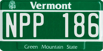 VT license plate NPP186
