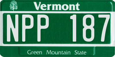 VT license plate NPP187