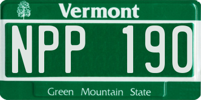VT license plate NPP190